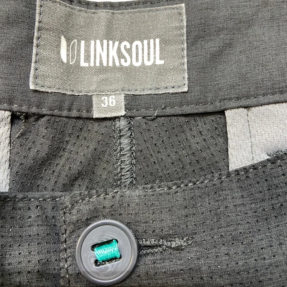 Linksoul Mens Boardwalker Shorts Dark Gray Perforated Golf Performance Size‎ 36